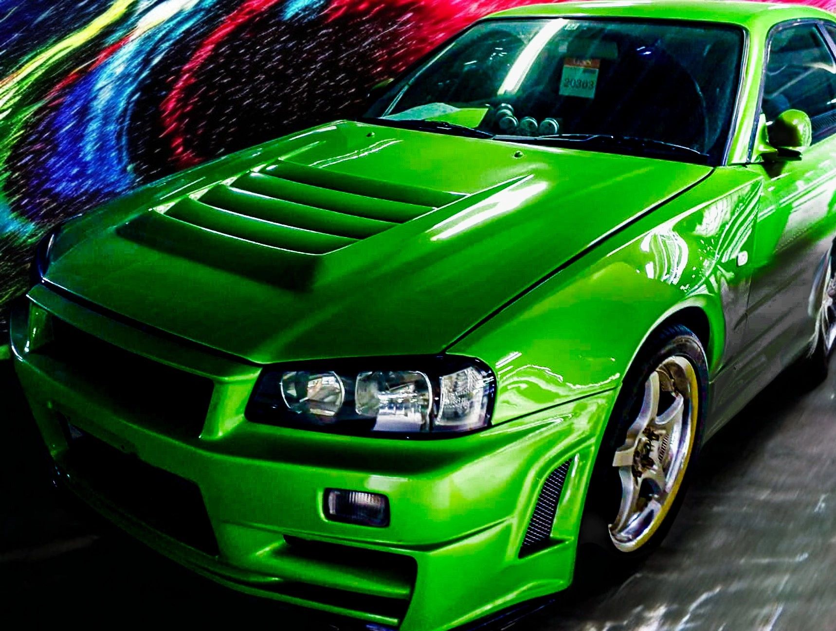 Bright green built R33 Skyline imported by JDM Imports